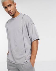 Серая oversize-футболка из органического хлопка ASOS DESIGN-Серый