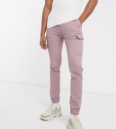 Розовые брюки скинни в стиле карго с манжетами ASOS DESIGN Tall-Розовый