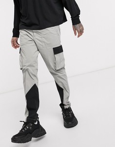 Серые брюки карго в стиле колор блок Jack & Jones-Серый