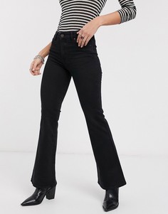 Черные расклешенные джинсы Bershka-Черный