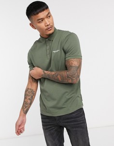 Поло цвета хаки с логотипом Armani Exchange-Зеленый