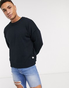 Темно-синий oversized-джемпер с длинными рукавами River Island