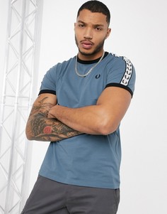 Синяя футболка с лентой Fred Perry-Синий