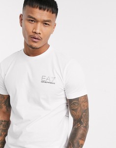 Белая футболка с принтом на спине Armani EA7 Logo Series-Белый