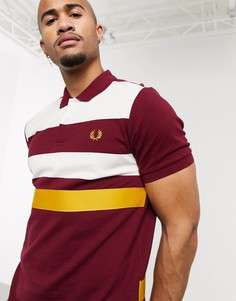 Бордовая футболка-поло с кантом Fred Perry-Красный