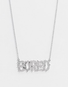 Серебристое ожерелье с подвеской ASOS DESIGN-Серебряный