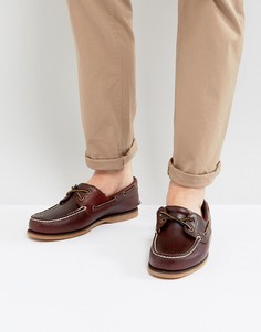 Коричневые кожаные мокасины Timberland-Коричневый