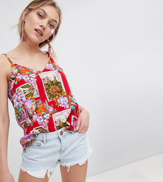 Топ на бретелях с принтом ASOS DESIGN Petite-Мульти