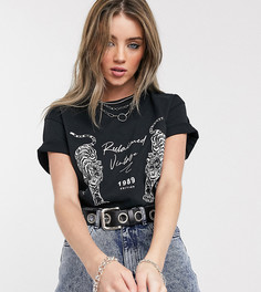 Черная футболка с логотипом и принтом тигров Reclaimed Vintage inspired-Черный