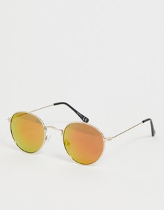Круглые солнцезащитные очки с оранжевыми стеклами Skinnydip-Розовый