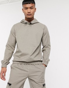 Худи от комплекта бежевого цвета в клетку ASOS DESIGN-Бежевый