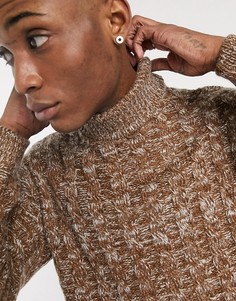 Коричневый oversized-свитер крупной вязки ASOS DESIGN
