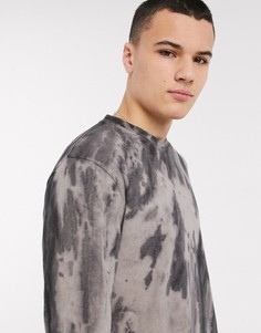Свободный лонгслив с принтом тай-дай ASOS DESIGN-Мульти