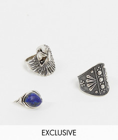 Набор серебристых колец Reclaimed Vintage-Серебряный