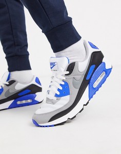 Бело-синие кроссовки Nike Air Max 90 Recraft-Белый