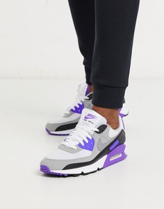 Бело-фиолетовые кроссовки Nike Air Max 90 Recraft-Белый