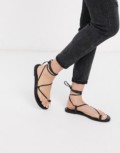 Черные сандалии с петлей для большого пальца ASOS DESIGN-Черный