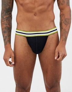 Черные трусы из органического хлопка с блестками на поясе ASOS DESIGN-Черный