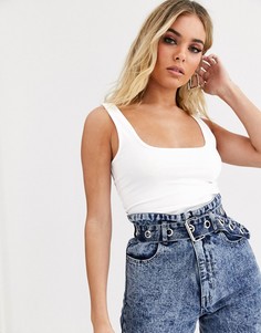 Белый кроп-топ на бретелях из органического хлопка ASOS DESIGN