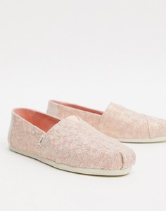 Розовые эспадрильи с блестками TOMS-Розовый