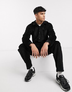 Черный вельветовый комбинезон ASOS DESIGN