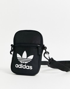 Черная сумка с логотипом-трилистником adidas Originals-Черный