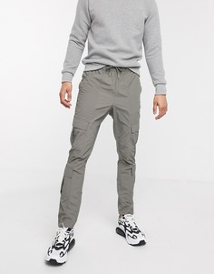 Суженные книзу джоггеры карго с карманами ASOS DESIGN-Светло-бежевый