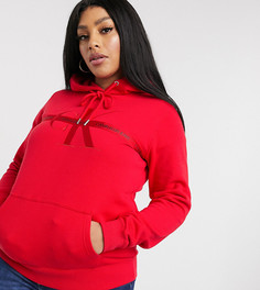 Худи с логотипом-монограммой Calvin Klein Jeans-Красный
