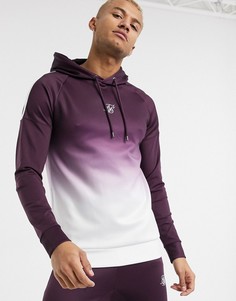 Худи бордового цвета с эффектом выцветания SikSilk-Красный