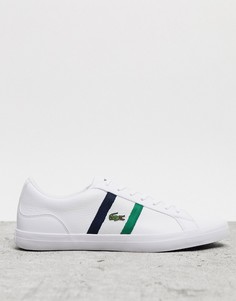 Белые кроссовки с темно-синими полосками Lacoste lerond 119-Белый