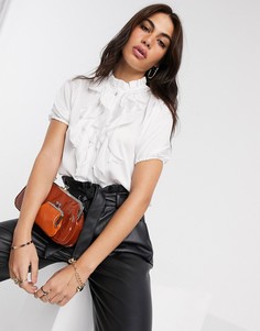 Белая блузка с оборками River Island-Белый