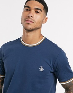 Темно-синяя футболка с маленьким логотипом Original Penguin-Темно-синий