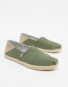 Зеленые парусиновые эспадрильи Toms-Зеленый