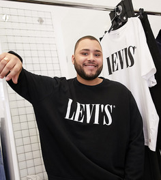 Черный свитшот в стиле 90-х с логотипом Levis Big & Tall Levis®