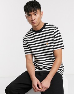 Черная футболка в полоску с карманом Carhartt WIP-Черный