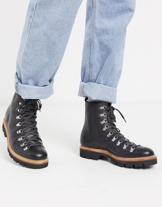 Черные кожаные походные ботинки Grenson-Черный