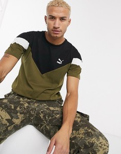 Футболка цвета хаки Puma TFS-Зеленый
