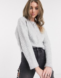 Серый джемпер с принтом Topshop