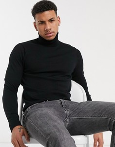 Черная ажурная водолазка Abercrombie & Fitch-Черный