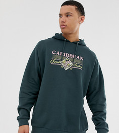 Худи с принтом ASOS DESIGN Tall-Зеленый