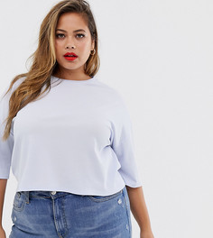 Синяя свободная футболка в рубчик ASOS DESIGN Curve-Синий