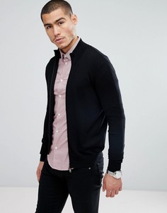 Черный джемпер с молнией и логотипом Emporio Armani