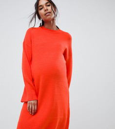 Пушистое трикотажное платье мини ASOS DESIGN Maternity-Красный