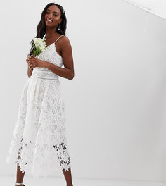 Белое кружевное платье макси на бретельках с цветочным узором Y.A.S Tall-Белый