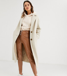 Фактурное удлиненное пальто кремового цвета ASOS DESIGN Tall-Мульти