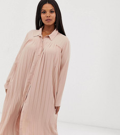 Платье-рубашка миди ASOS DESIGN Curve-Розовый