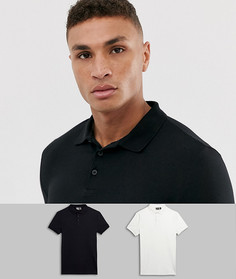 Набор из 2 облегающих поло ASOS DESIGN - Скидка-Мульти