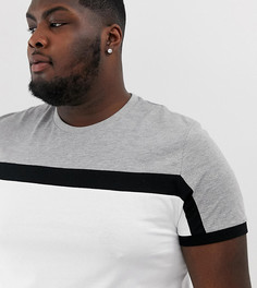 Белая футболка колор блок ASOS DESIGN Plus-Белый