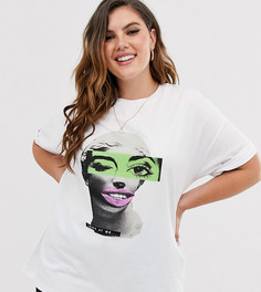 Футболка с принтом ASOS DESIGN Curve-Белый