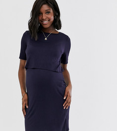 Темно-синее двухслойное платье New Look Maternity-Темно-синий